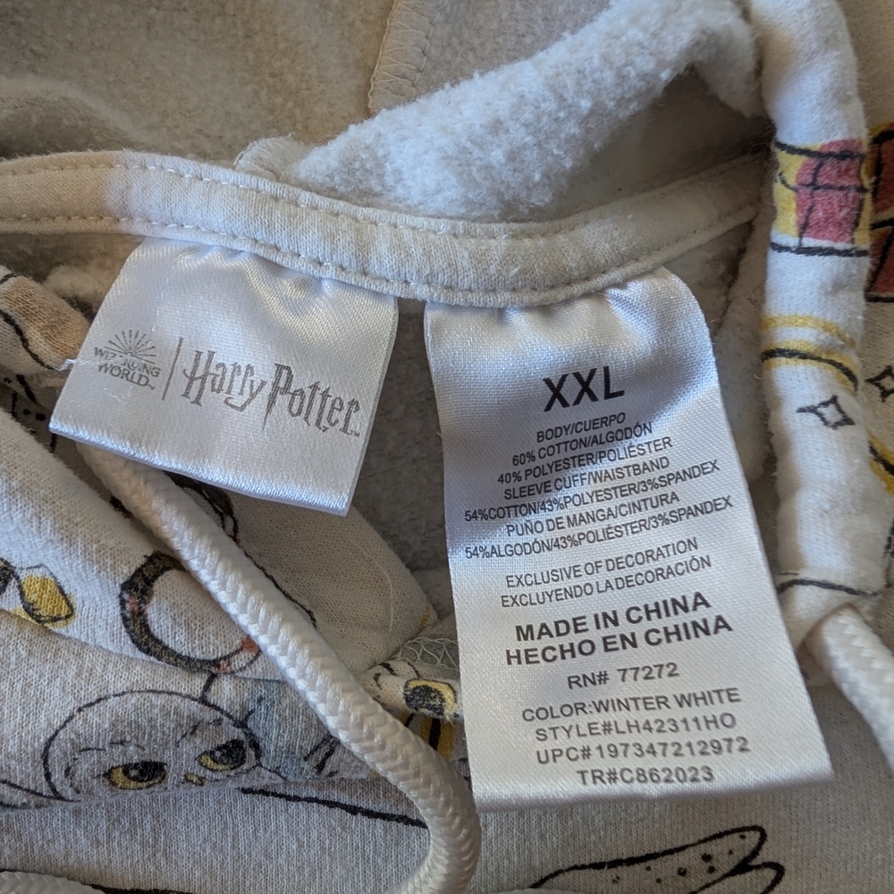 WIZARDING WORLD Harry Potter Hoodie Gryffindor Graphic Oversized Size XXL - Picture 7 of 9